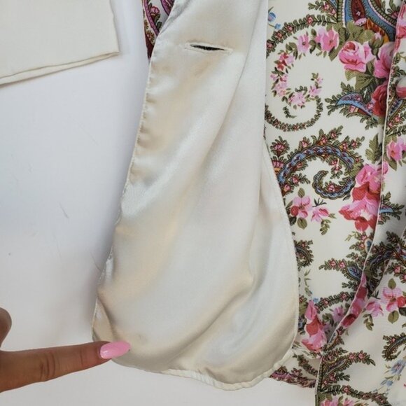 RARE Vintage Gold Label Ivory Victoria's Secret Satin Double Breast Blaz… - Picture 11 of 16